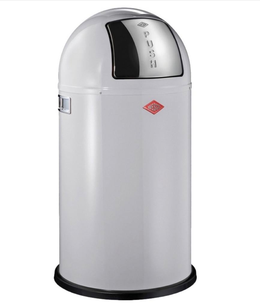 WESCO Pushboy Prullenbak 50 Liter Grijs, Ophalen, 50 tot 75 cm, 40 liter of meer, Metaal