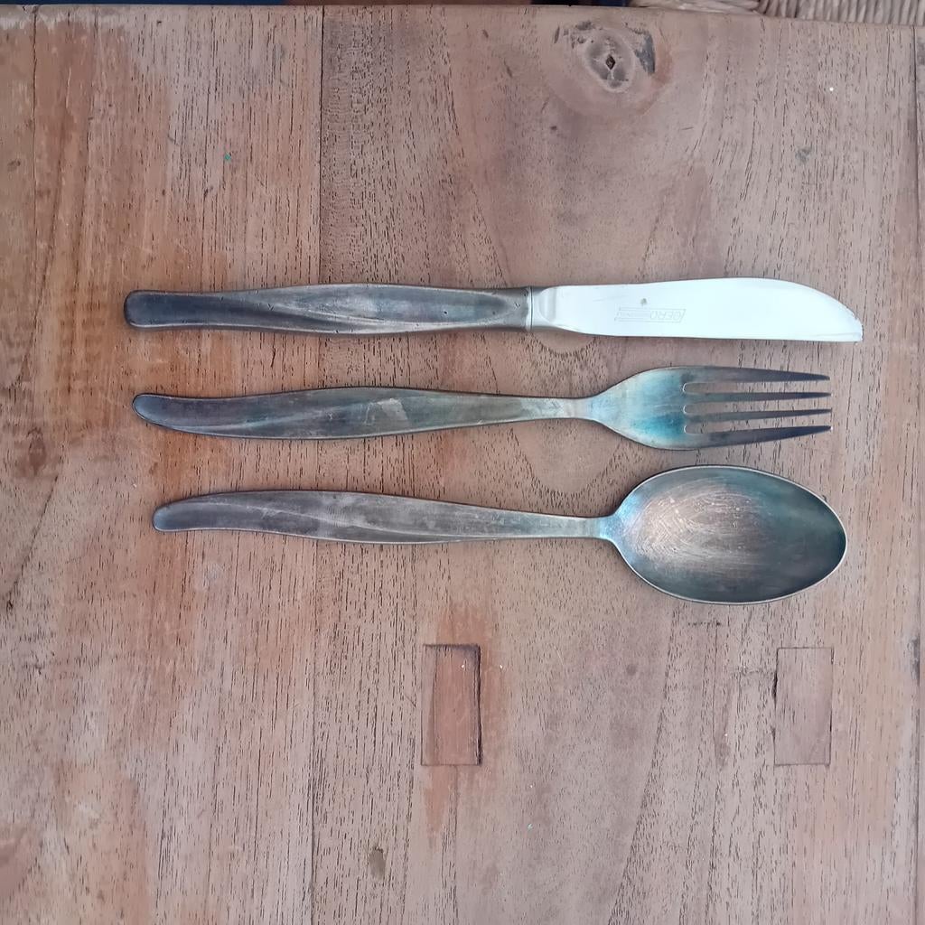 gero 100 verzilverd vintage bestek set., Verzenden