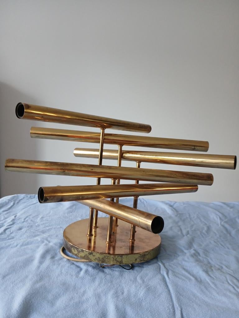 Vintage design Sciolari voor S A Boulanger plafondlamp,, Ophalen of Verzenden, Gebruikt, Metaal, Vintage design Sciolari voor S A Boulanger