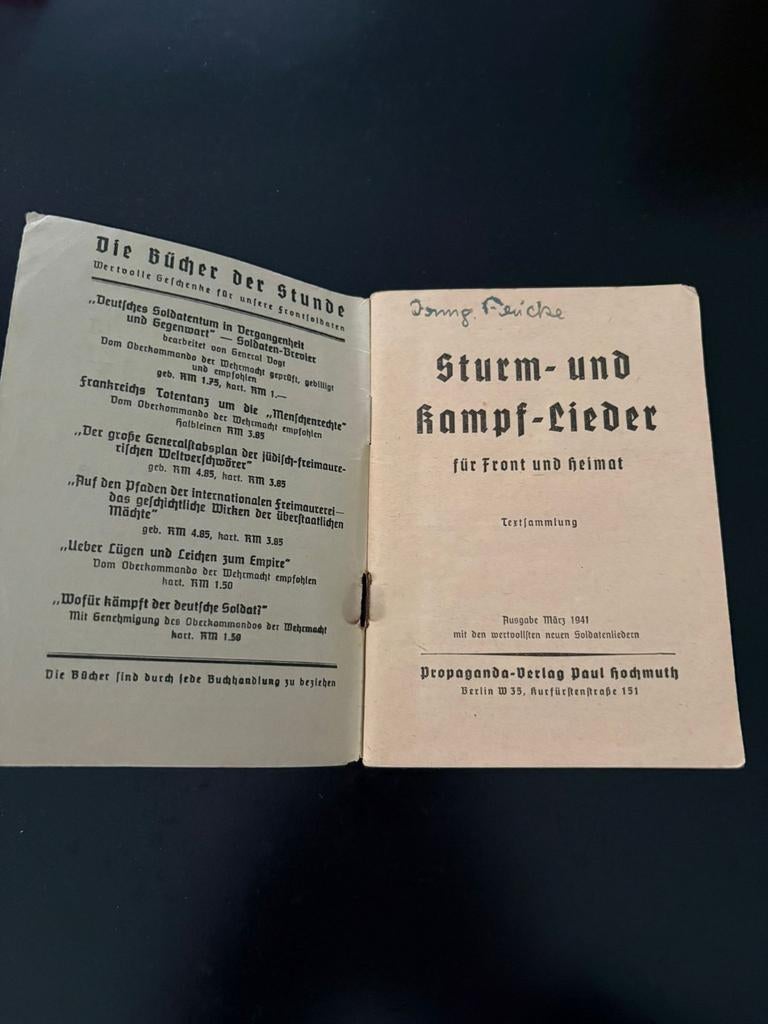 Liedjes boekje Wehrmacht, Verzamelen, Militaria | Tweede Wereldoorlog, Ophalen of Verzenden, Duitsland, Overige typen