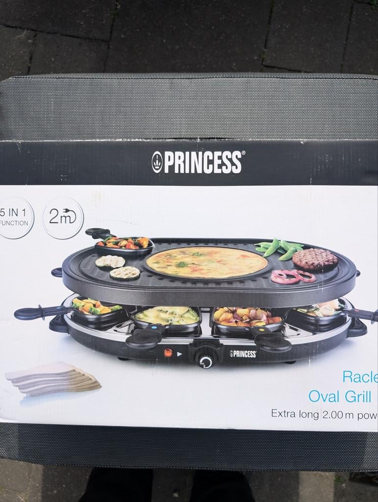 Princess Raclette 8 Oval Grill Party Gourmetstel, Witgoed en Apparatuur, Gourmetstellen, Ophalen of Verzenden, Nieuw, 8 personen of meer