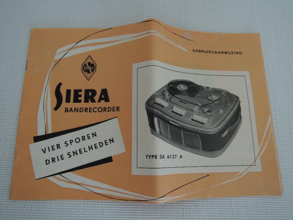 Handleiding van een Siera bandrecorder, Ophalen of Verzenden, Onderdeel