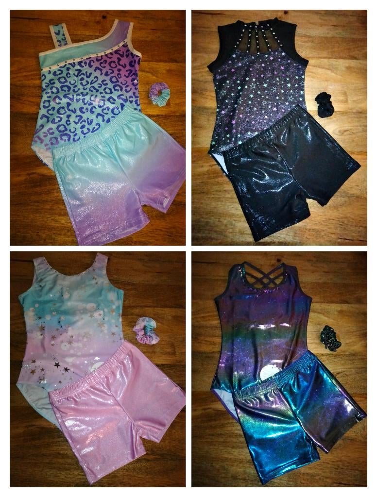 Diverse turnpakjes+turnbroekjes maat 140 nu 12,50 per set, Sport en Fitness, Turnen, Kindermaat 122 t/m 140, Ophalen of Verzenden