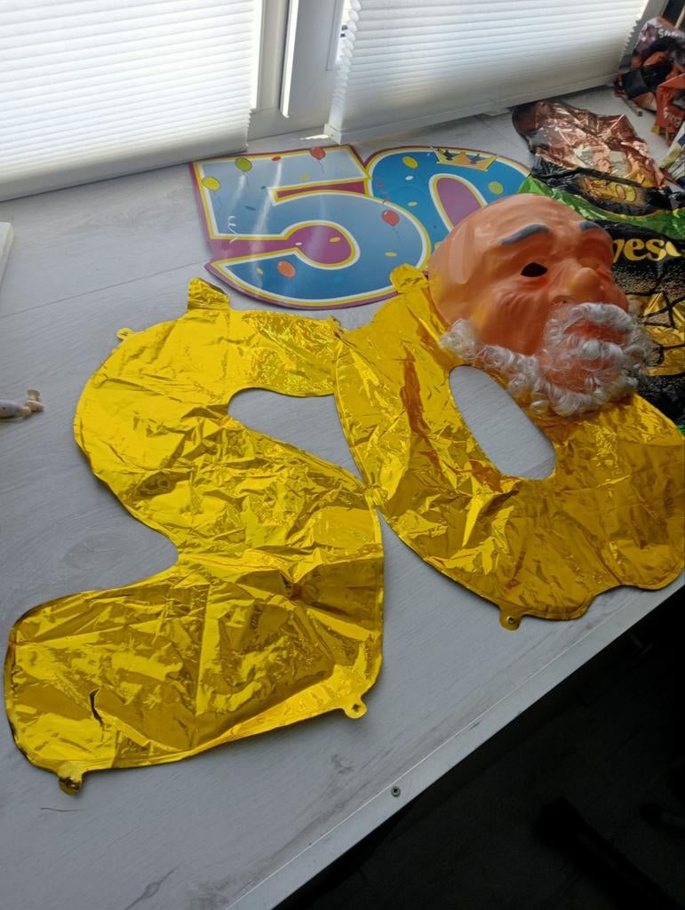 50 jaar versiering - 1x gebruikt, herbruikbaar, Ophalen of Verzenden, Gebruikt, Versiering, Verjaardag