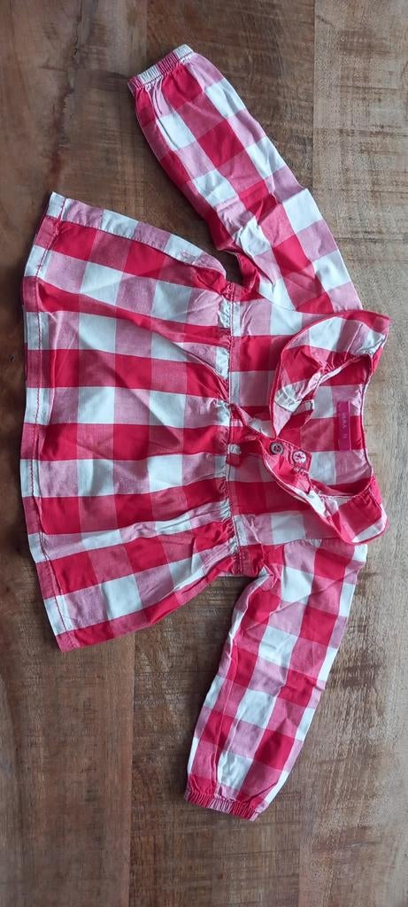 Blouse rood geblokt maat 74, Gebruikt, Meisje, Ophalen of Verzenden, Overhemdje of Bloesje