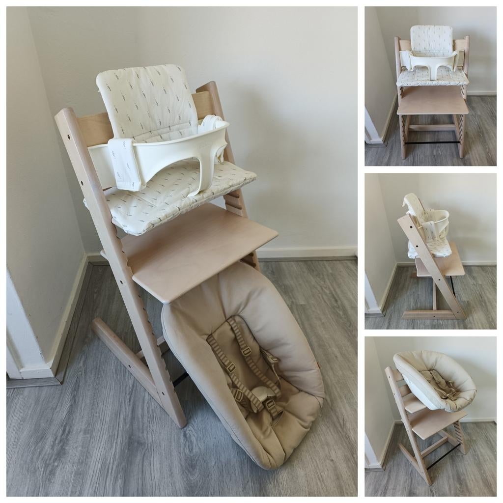 Stokke Tripp Trapp whitewash+babyset, kussenset, newbornset, Kinderen en Baby's, Ophalen of Verzenden, Zo goed als nieuw, Stokke Tripp Trapp