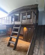 Boomhutbed / hutbed met glijbaan – massief hout, Ophalen, Zo goed als nieuw, Hoogslaper