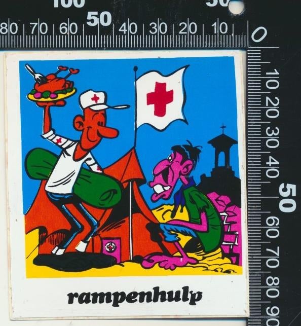 Sticker: Rode Kruis - Rampenhulp, Verzamelen, Ophalen of Verzenden, Zo goed als nieuw, Bedrijf of Vereniging