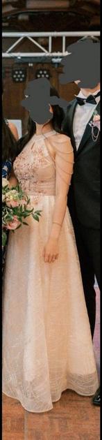 Avondjurk (XS) champagne kleur, Zwart, Ophalen of Verzenden, Maat 34 (XS) of kleiner, Gedragen