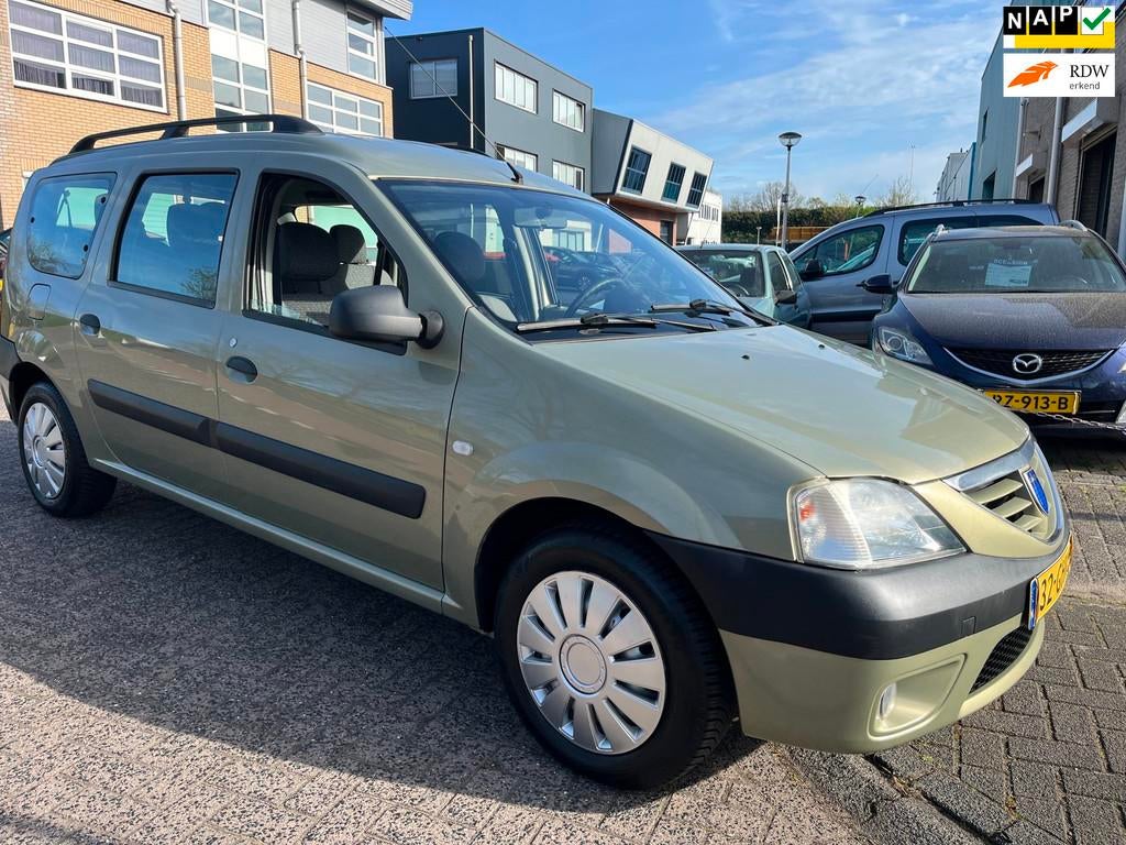 Dacia Logan MCV 1.6-16V Lauréate 7p. ZEER MOOI. LPG G3, Auto's, Dacia, Bedrijf, Te koop, Logan MCV, ABS, Airbags, Airconditioning