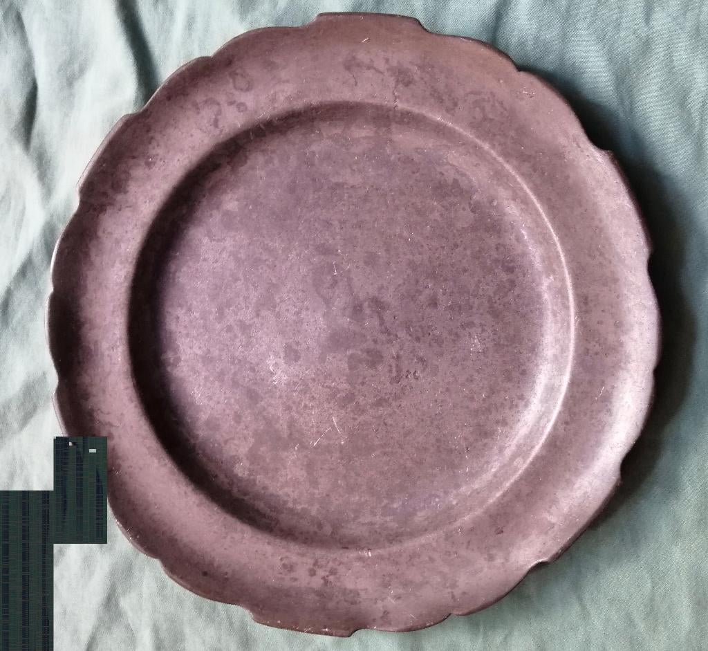 Antiek tinnen bord, Antiek en Kunst, Antiek | Tin, Ophalen of Verzenden