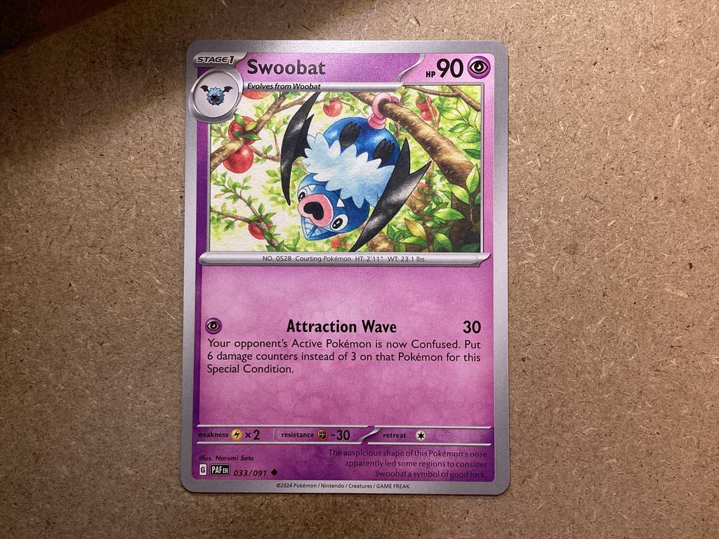 1x Swoobat [PAF 033/091] (Near Mint), Ophalen of Verzenden, Zo goed als nieuw, Losse kaart