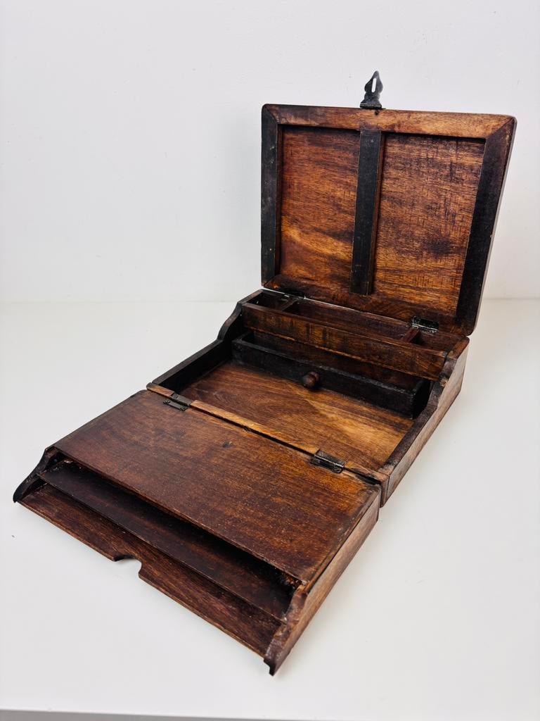 Antieke engelse schrijfkist, Ophalen of Verzenden, Zo goed als nieuw