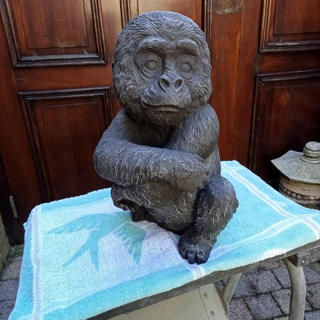 aapje van beton, Ophalen, Gebruikt, Beton, Dierenbeeld