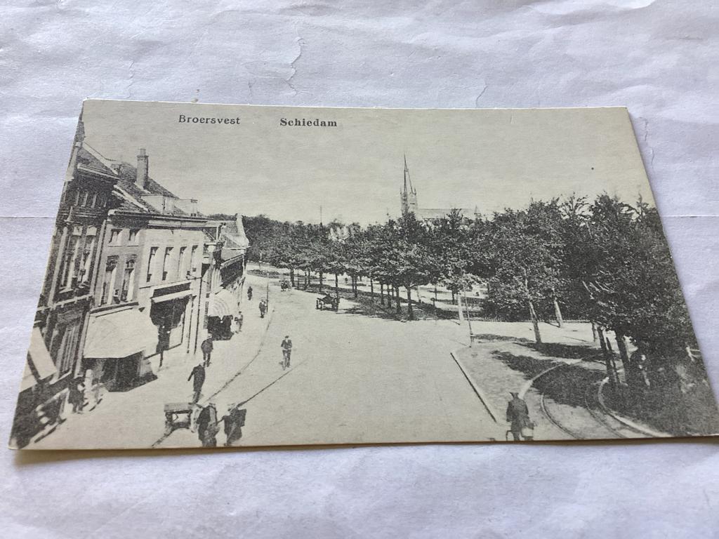 Oude Ansichtkaart Broersvest Schiedam reprint, Ophalen of Verzenden, Voor 1920, Ongelopen, Zuid-Holland