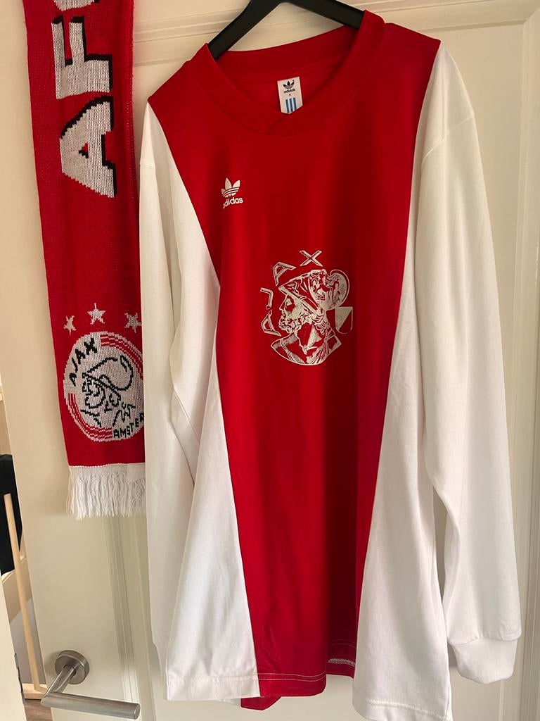 Adidas Ajax Retro Thuisshirt Jaren 70 Lange Mouwen Maat S, Ophalen of Verzenden, Zo goed als nieuw, Shirt