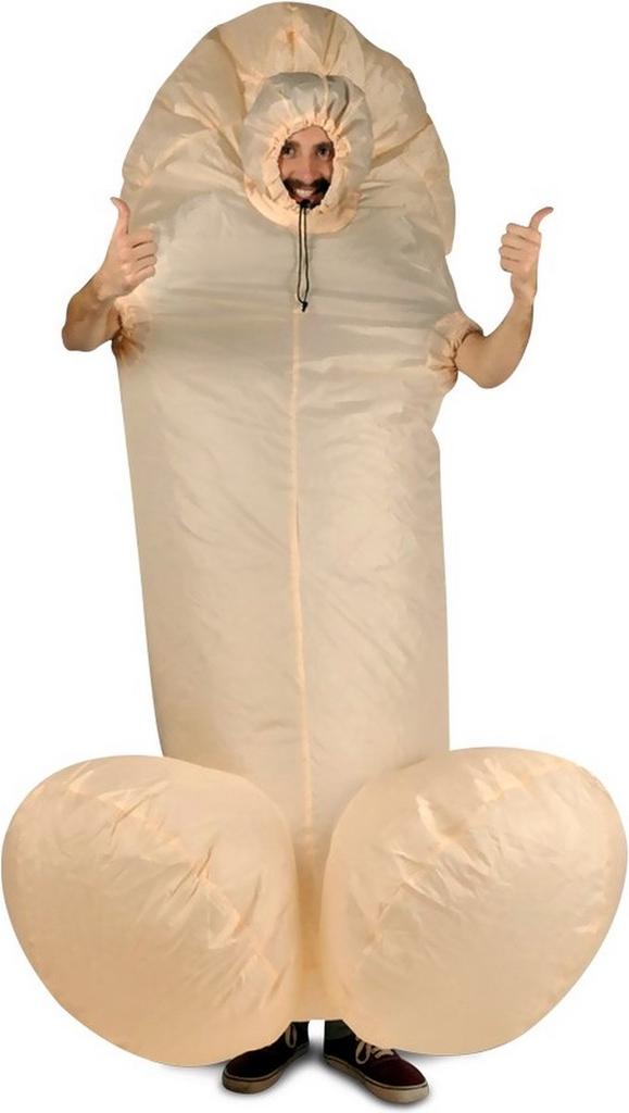 Opblaasbaar Penis Kostuum - Hilarisch piemel Feestpak, Ophalen of Verzenden, Zo goed als nieuw, Pak of Jurk