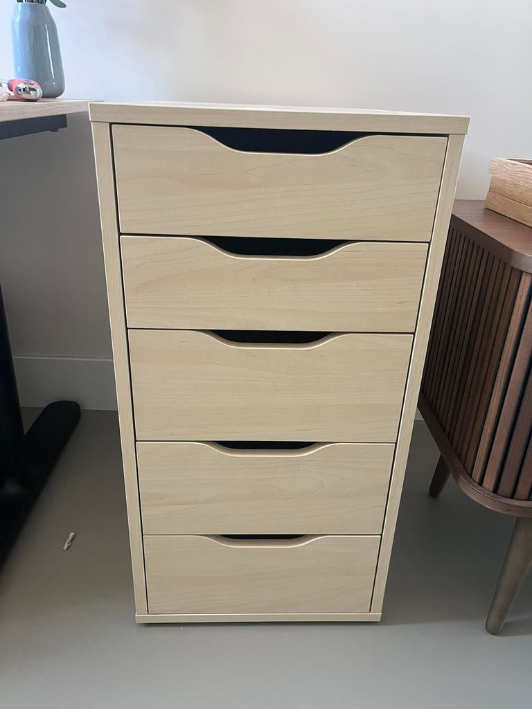 Ikea ALEX ladekast eiken/wit gelazuurd 36x70, Ophalen, Minder dan 50 cm, 5 laden of meer, Zo goed als nieuw