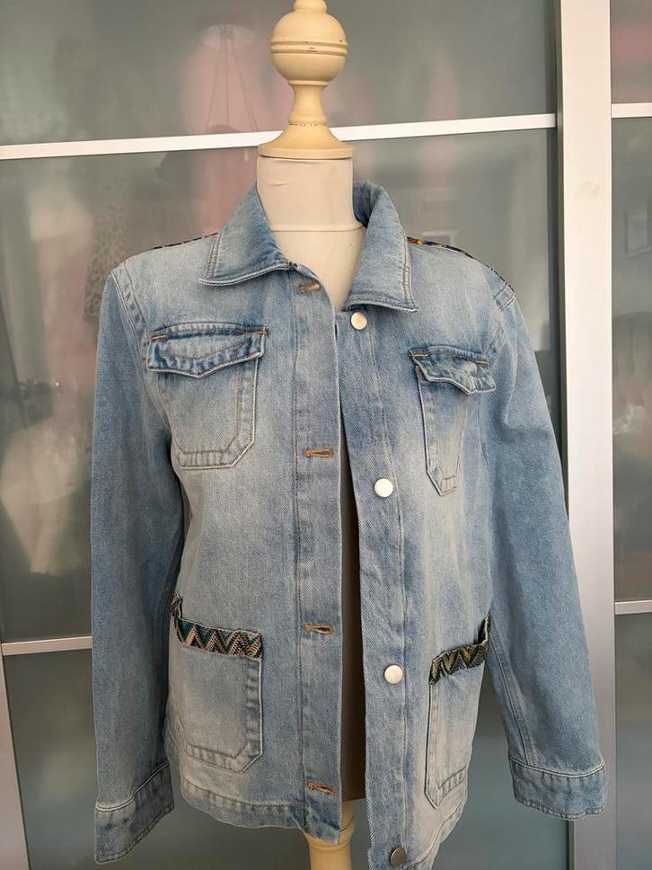 Missoni Denim Trucker spijkerjas, Kleding | Dames, Jasjes, Kostuums en Pakken, Nieuw, Jasje, Maat 36 (S), Blauw, Ophalen of Verzenden