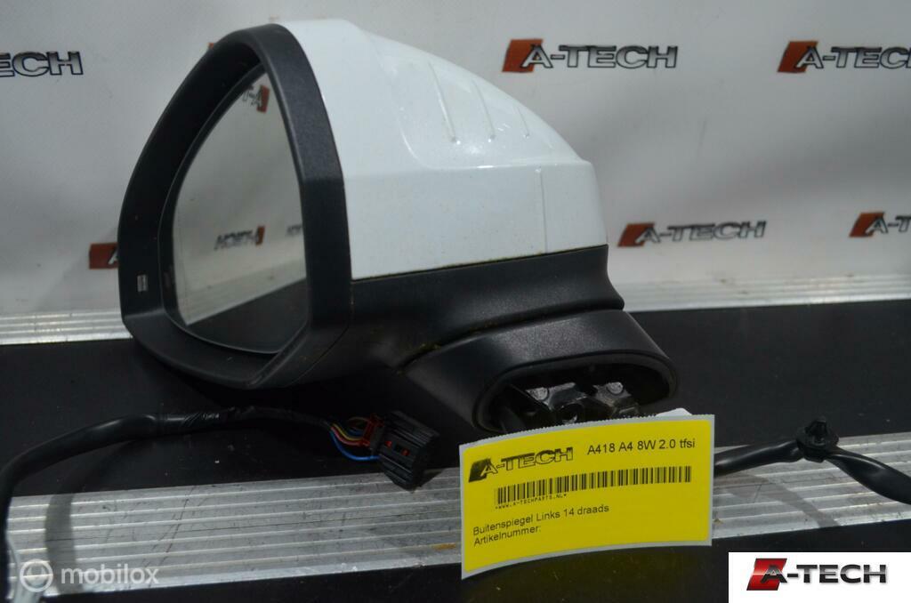 Buitenspiegel links ibisweis Audi A4 B9 ('15-'19) A418, Gebruikt, Ophalen of Verzenden