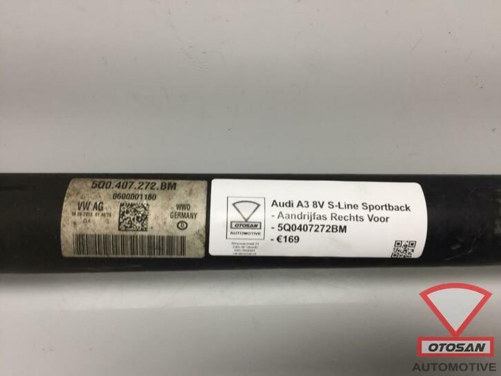 audi a3 8v s line golf 7 aandrijfas rechts voor 5q0407272bm, Auto-onderdelen, Remmen en Aandrijving, Gebruikt, AUDI AG, Auto-Union-Strasse 1
85045  Ingolstadt, DE