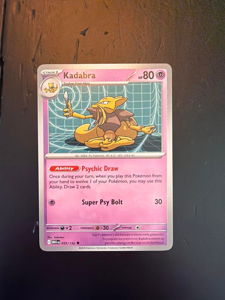 Kadabra #55 - MEG EN - Pokémonkaart, Ophalen of Verzenden, Gebruikt, Losse kaart