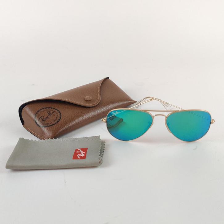 Ray-ban rb3025 green metallic Zonnebril + koker 112/19, Sieraden, Tassen en Uiterlijk, Zonnebrillen en Brillen | Heren, Zo goed als nieuw