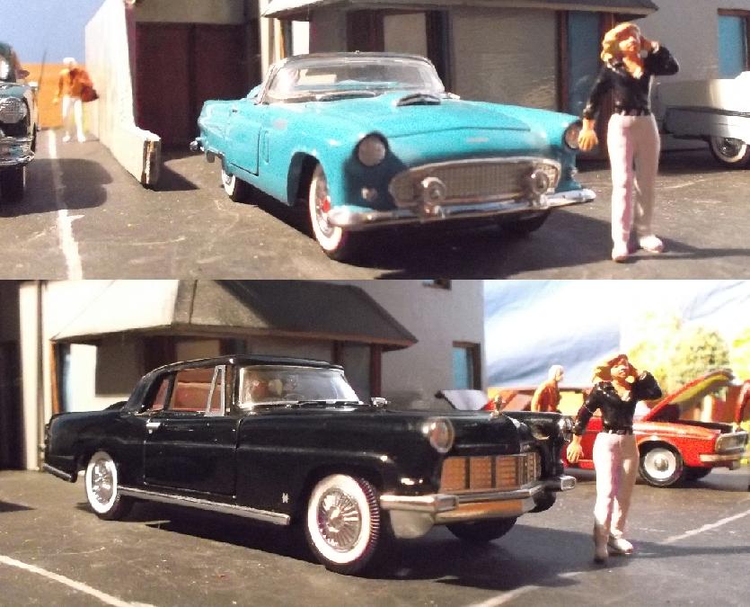 1/43 1956 Ford Thunderbird + Lincoln Continental Nu € 15,-, Hobby en Vrije tijd, Modelauto's | 1:43, Ophalen of Verzenden, Nieuw