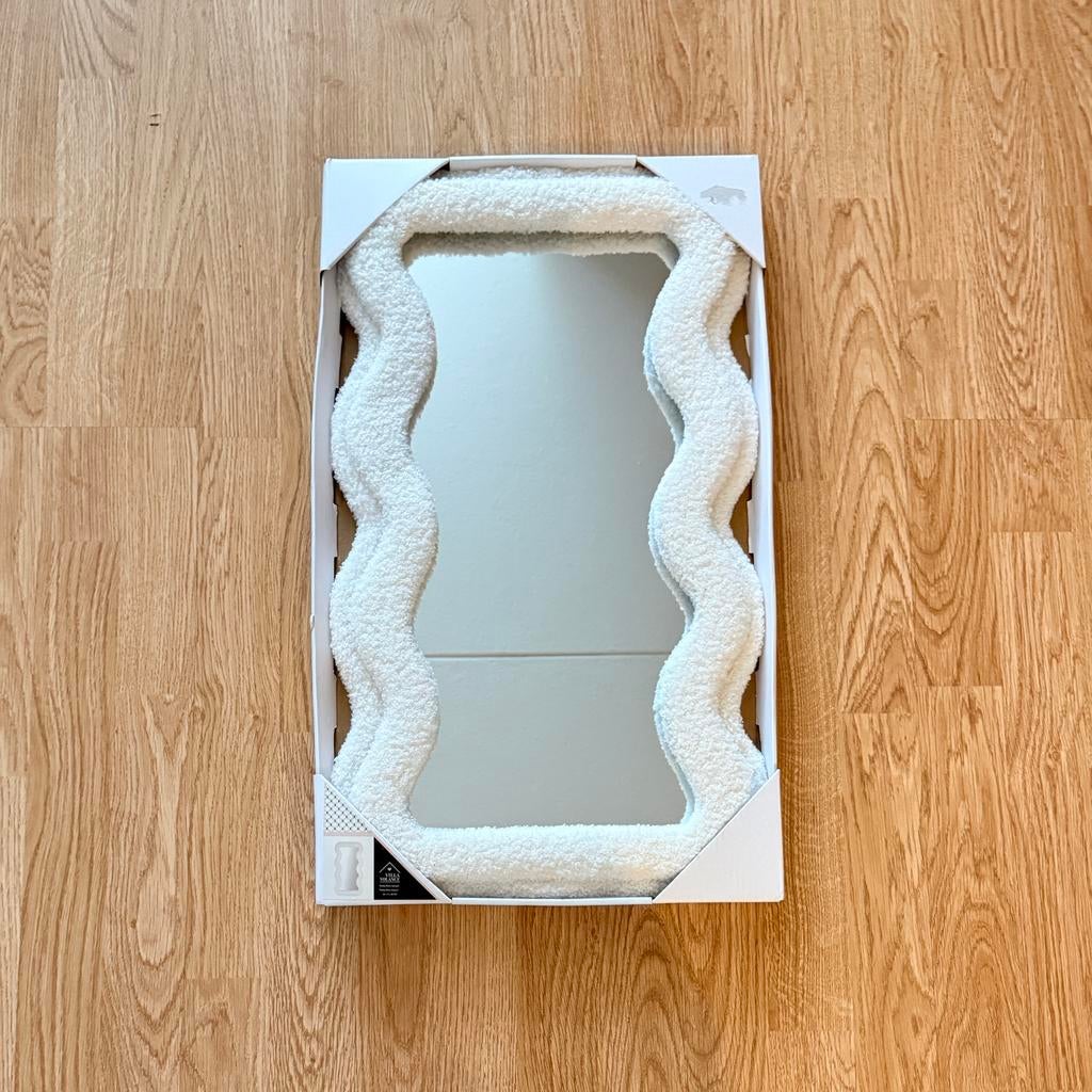 Villa Romance | Spiegel teddy wave creme | 35 x 60 cm, Nieuw, Ophalen of Verzenden, Minder dan 100 cm, Rechthoekig