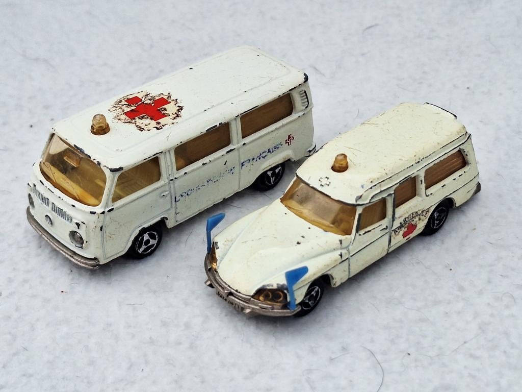 Majorette ambulances, VW transporter en Citroën DS 21, Ophalen of Verzenden, Gebruikt, Auto, Overige merken