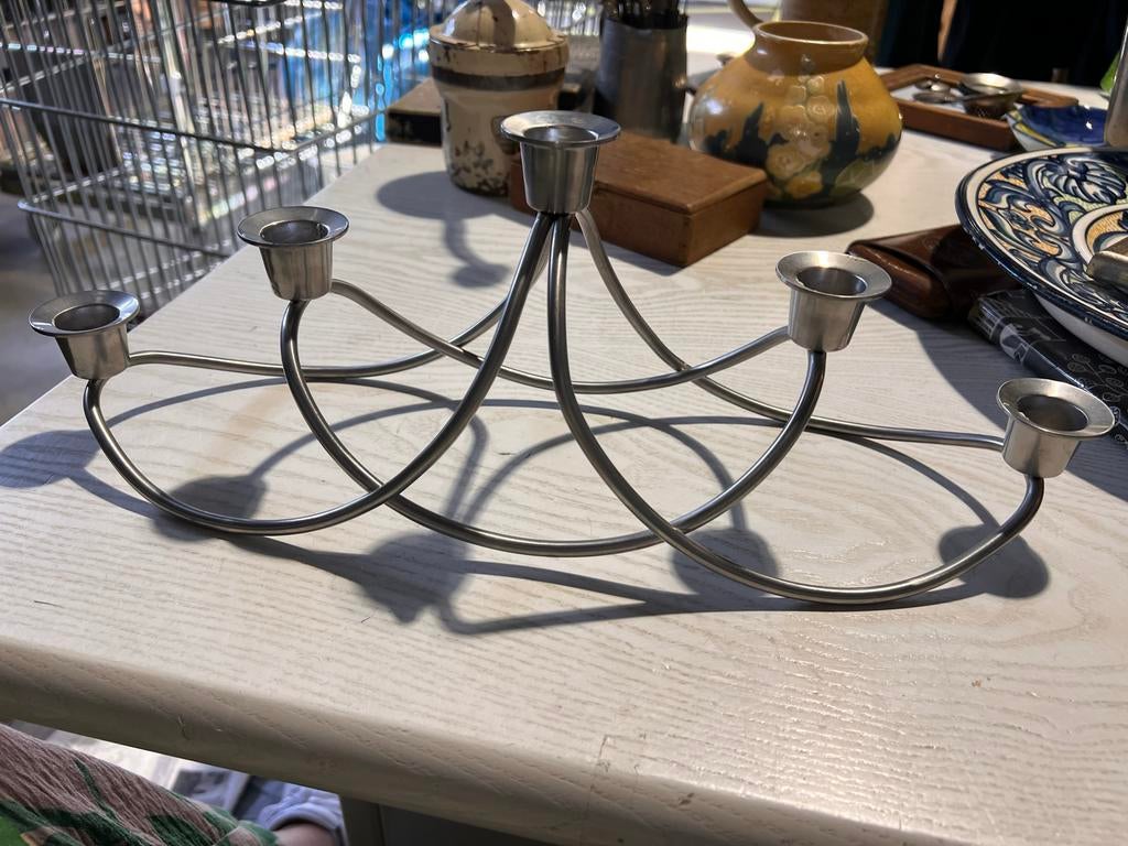 Georg Jensen Harmony Kandelaar Satijn - Zeer Goede Staat, Ophalen of Verzenden, Overige materialen