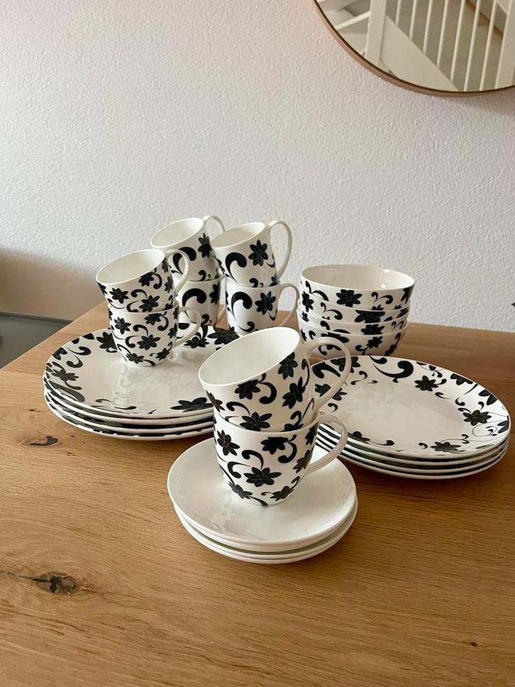 Prachtig porselein servies: ASA Selection Poesie Black White, Huis en Inrichting, Woonaccessoires | Etagères, Nieuw, Ophalen of Verzenden