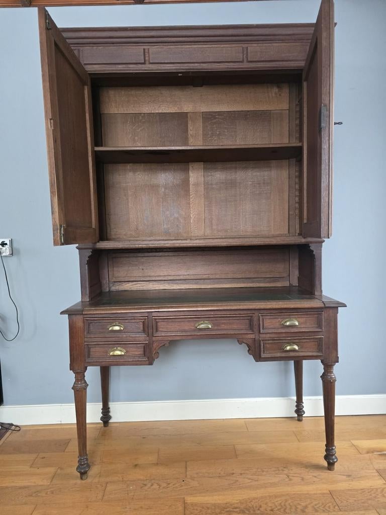 Antiek Kast Bureau - Klassiek Houten Schrijfbureau, Antiek en Kunst, Ophalen