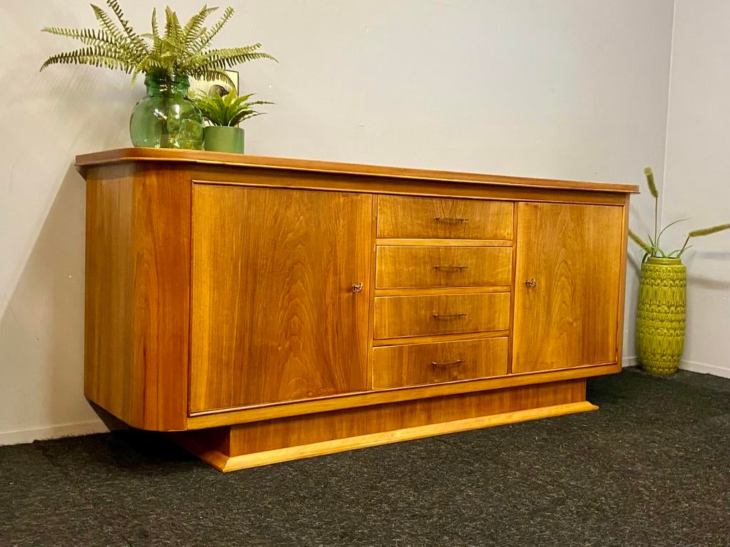Vintage sideboard jaren 50/60 mid-century teak retro kast, Huis en Inrichting, Kasten | Dressoirs, Ophalen, Met deur(en), 150 tot 200 cm