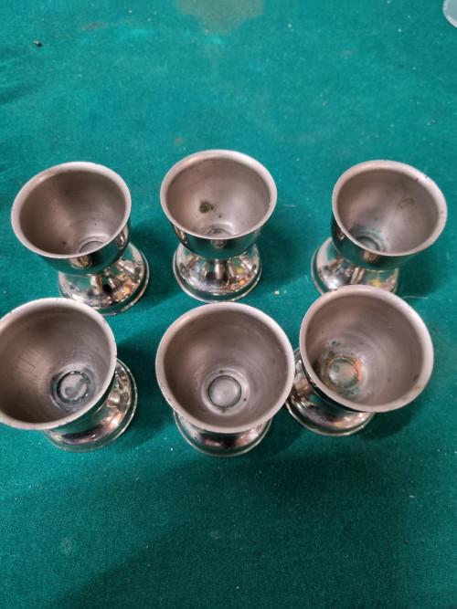 eierdoppen rvs zes stuks, Ophalen of Verzenden