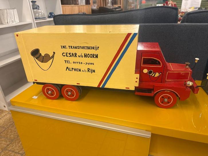 Vintage Houten Speelgoed Vrachtwagen - Cesar v/d Hoorn, Hobby en Vrije tijd, Modelbouw | Auto's en Voertuigen, Gebruikt, Truck