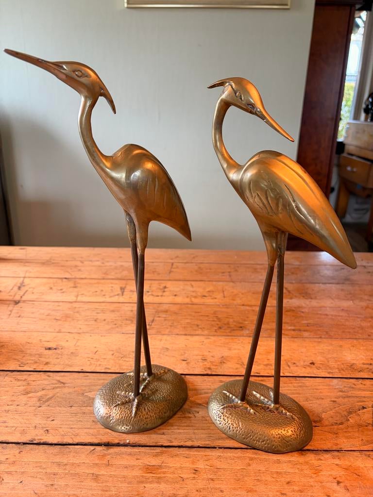 Set messing kraanvogels, Antiek en Kunst, Antiek | Woonaccessoires, Ophalen of Verzenden