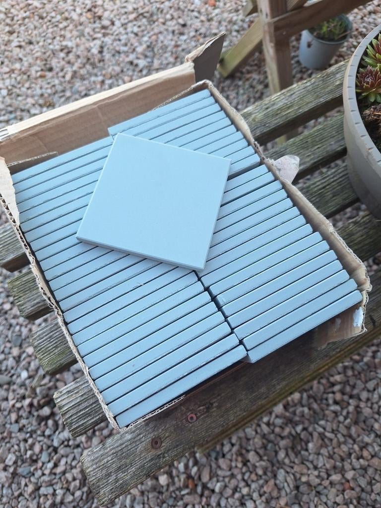 Prachtige Winckelmans tegeltjes lgroen mat 0,5 m2 10x10 cm, Doe-het-zelf en Verbouw, Tegels, Nieuw, Wandtegels, Keramiek, Minder dan 20 cm