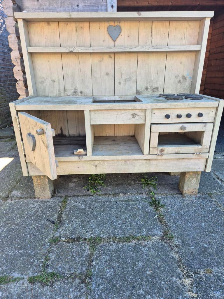 Buitenspeelgoedkeuken van steigerhout, Ophalen, Gebruikt, Hout, Speelkeuken