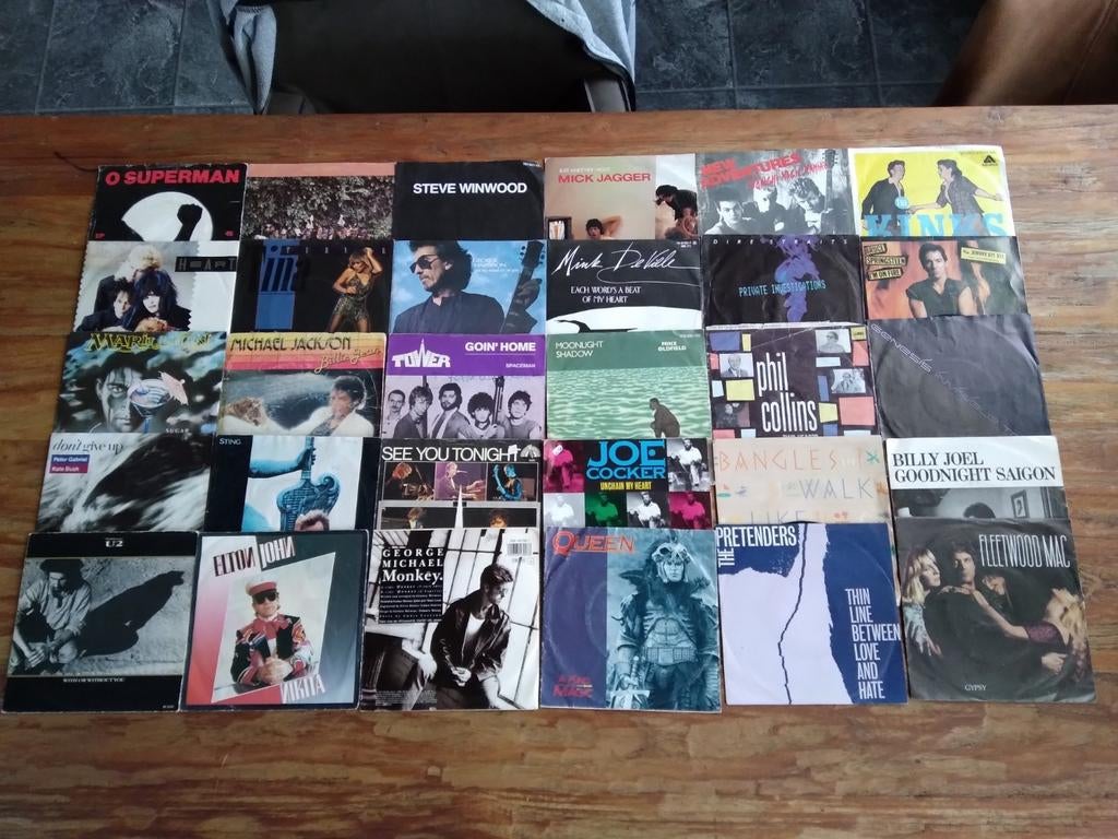 30 single verzameling pop / rock jaren 80 in 6 foto's, Gebruikt, 7 inch, Single, Ophalen of Verzenden