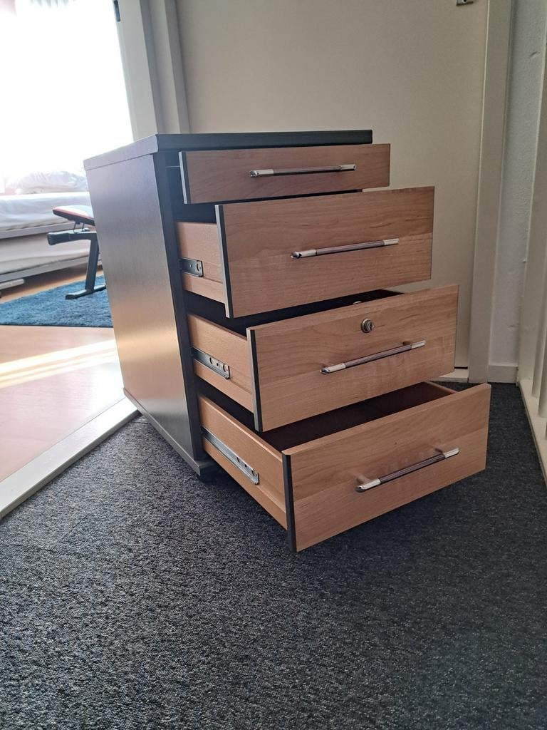 Ladekast bureau met 4 laden - Ideaal voor thuiskantoor, Huis en Inrichting, Kasten | Ladekasten, Gebruikt, Minder dan 100 cm, Minder dan 50 cm
