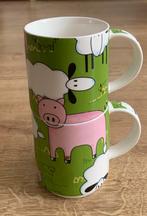 l Dake en Zn mokken bekers schaap varken stapelbaar, Ophalen of Verzenden, Zo goed als nieuw, Overige stijlen, Kop(pen) en/of Schotel(s)