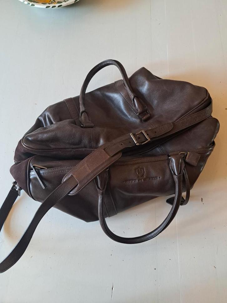 Massimo Dutti donkerbruin leren heren tas, Sieraden, Tassen en Uiterlijk, Tassen | Reistassen en Weekendtassen, Ophalen of Verzenden