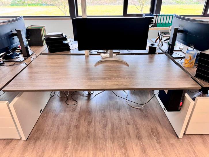 20 bureaus 200x100 cm, Huis en Inrichting, Bureaus, Gebruikt, Bureau, In hoogte verstelbaar, Ophalen