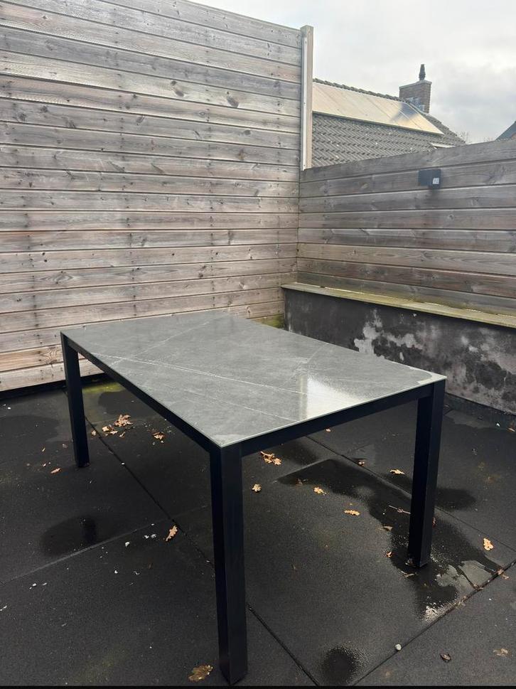 Marmere tuintafel, Tuin en Terras, Tuintafels, Zo goed als nieuw, Rechthoekig, Aluminium, Ophalen