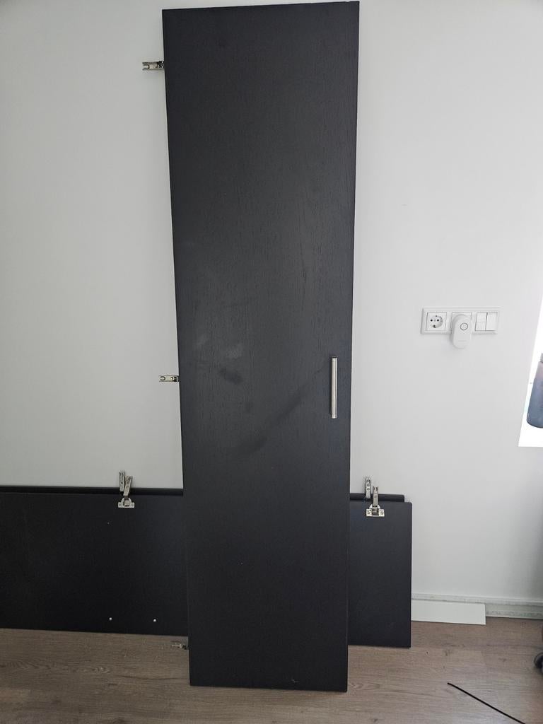 3 donkerbruine PAX deuren incl. scharnieren, Ophalen, Gebruikt, 200 cm of meer, 50 tot 100 cm