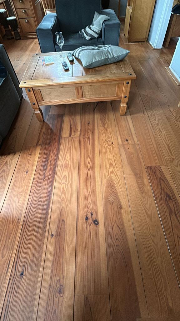 Houten vloer 50 m2, Ophalen, Gebruikt, Vloerdelen of -planken, 10 m² of meer