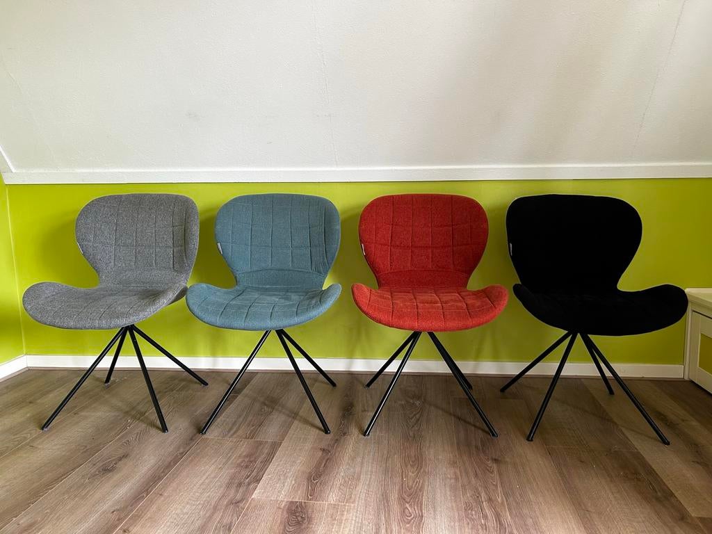 Vier OMG Zuiver eetkamerstoelen, Huis en Inrichting, Stoelen, Ophalen, Gebruikt, Overige kleuren, Vier