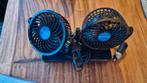 Dubbele Auto Ventilator Draaibaar met Snelheidsregelaar, Ophalen, Gebruikt