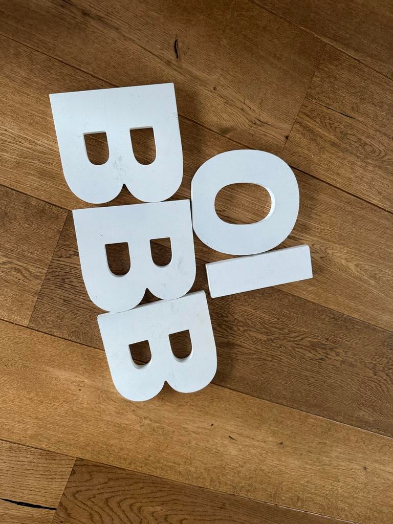 Decoratieve letters 'BOB' - Wit, Huis en Inrichting, Woonaccessoires | Overige, Ophalen of Verzenden, Gebruikt